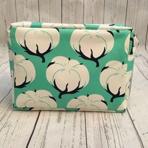 Cotton Fields Green cosmetic makeup travel bag